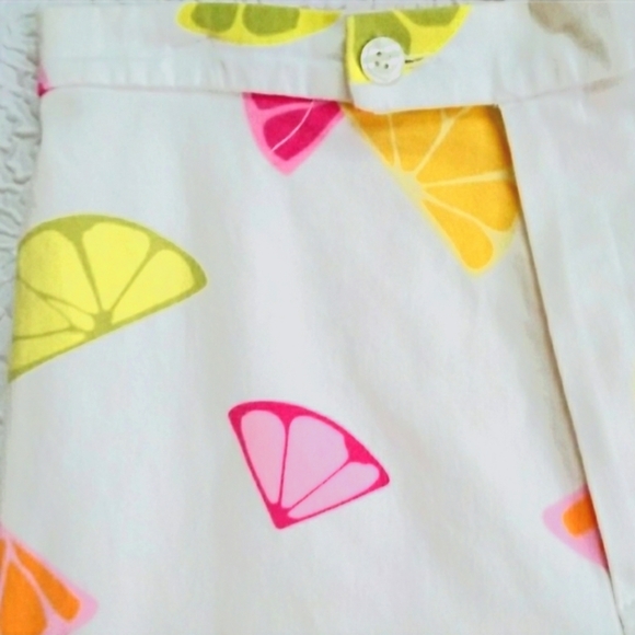 Briggs New York Pants - Briggs Vintage Multi Color Citrus Print High-waisted cropped Pants
